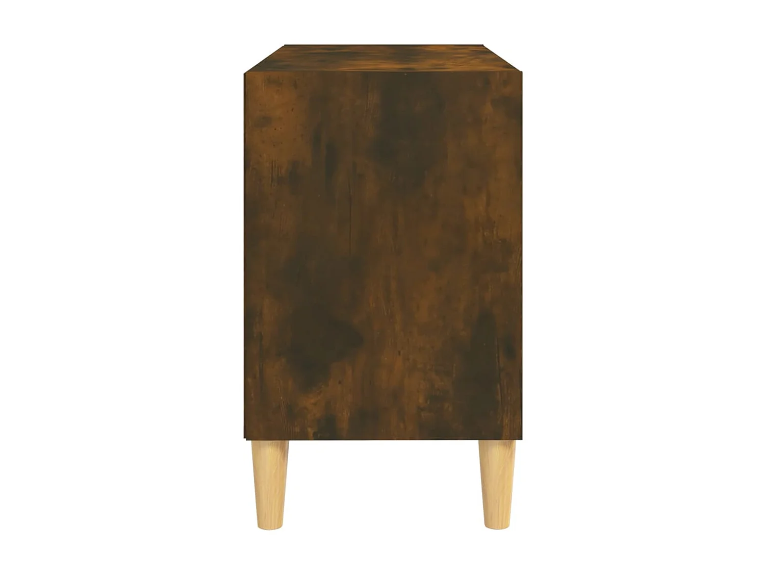 Meuble TV avec pieds en bois massif Chêne fumé 69,5x30x50 cm