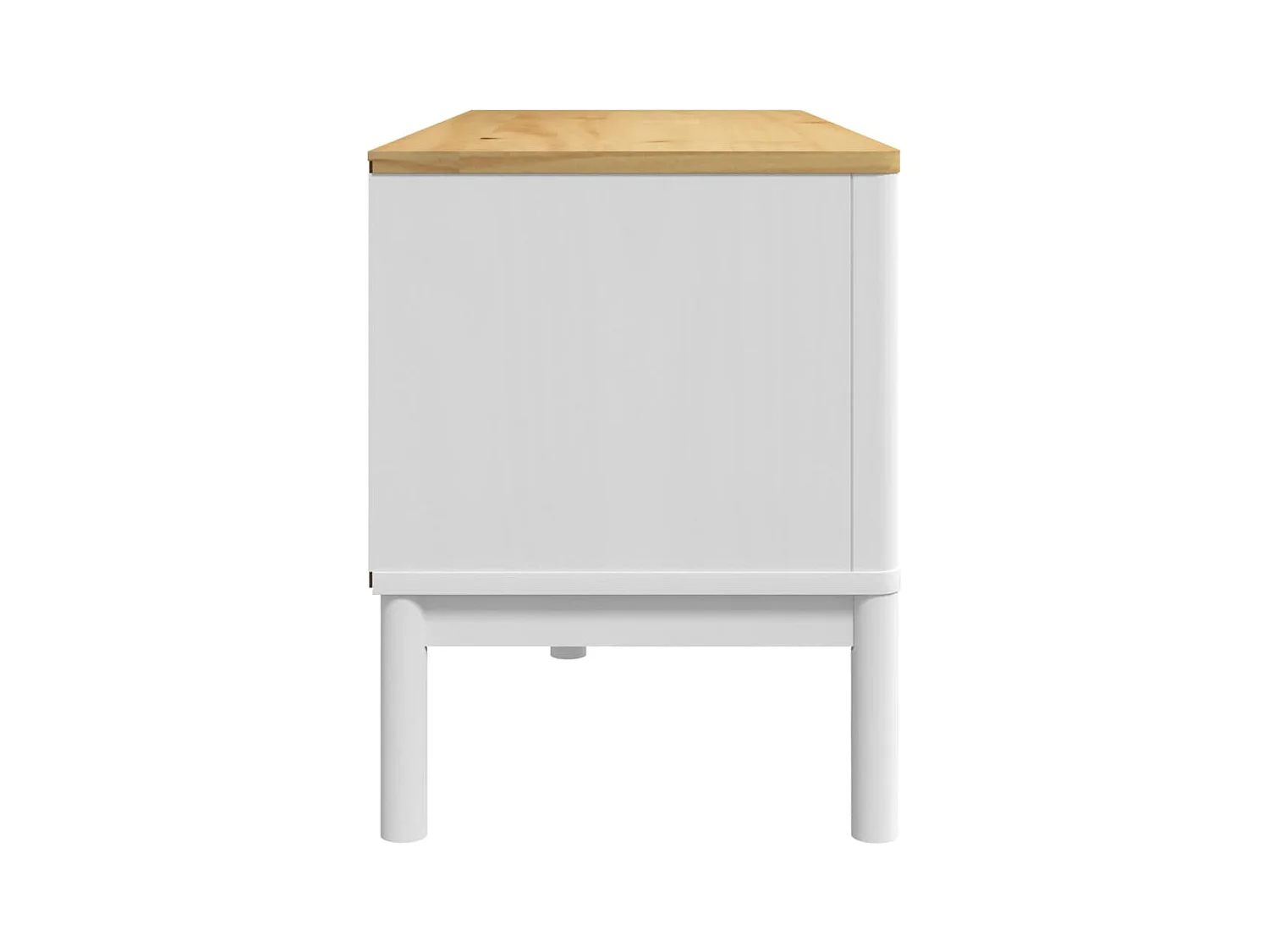 Meuble TV FLORO blanc 114x43x55 cm bois massif de pin