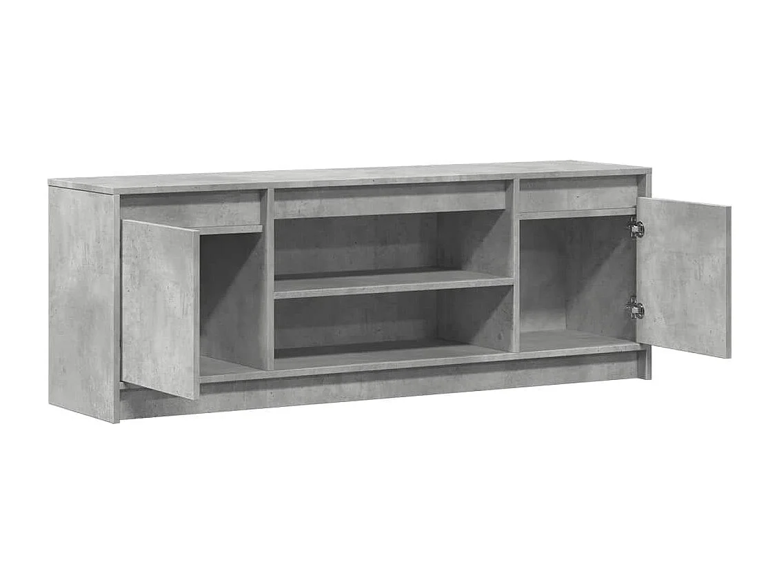 Meuble TV avec LED gris béton 139,5x34x50 cm bois d'ingénierie