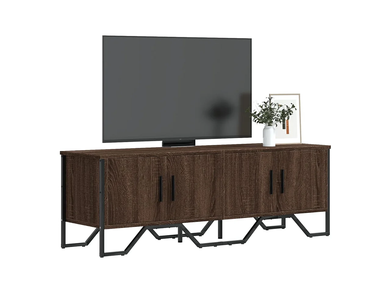 Meuble TV chêne marron 122x34x41 cm bois d'ingénierie