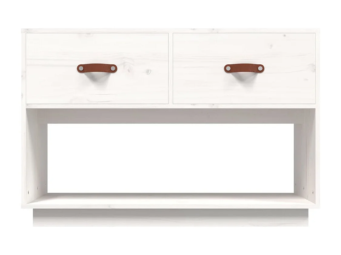 Meuble TV Blanc 90x40x60 cm Bois de pin massif