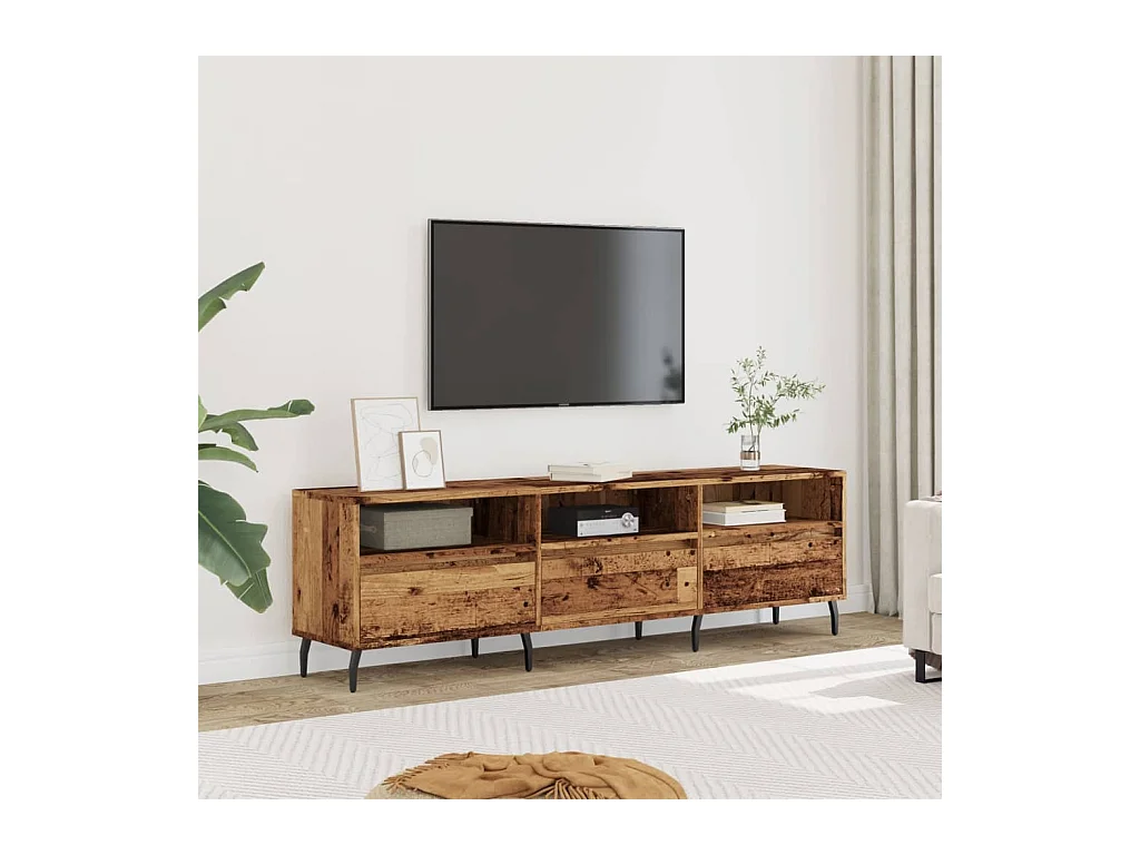 Meuble TV vieux bois 150x30x44,5 cm bois d'ingénierie