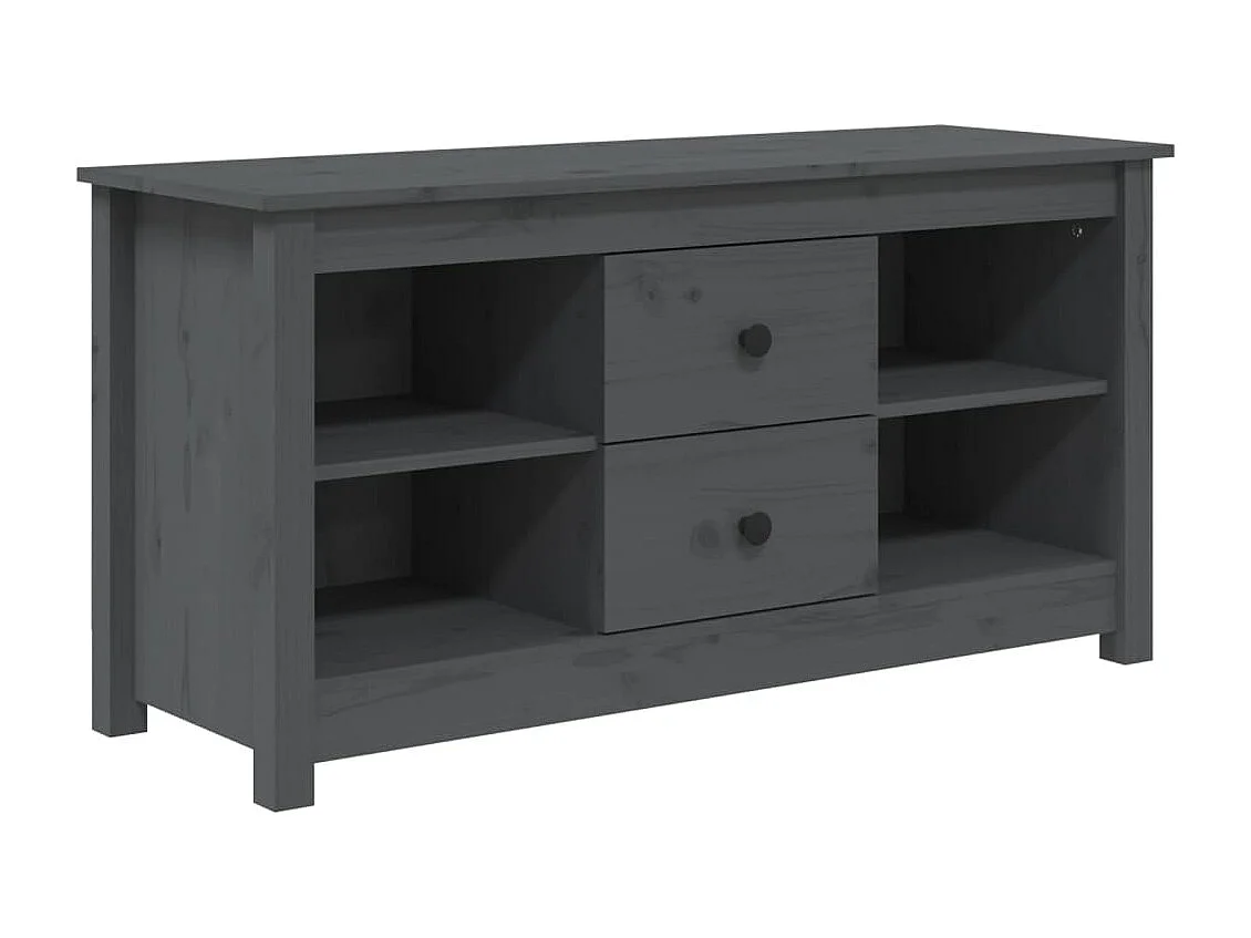 Meuble TV Gris 103x36,5x52 cm Bois de pin massif