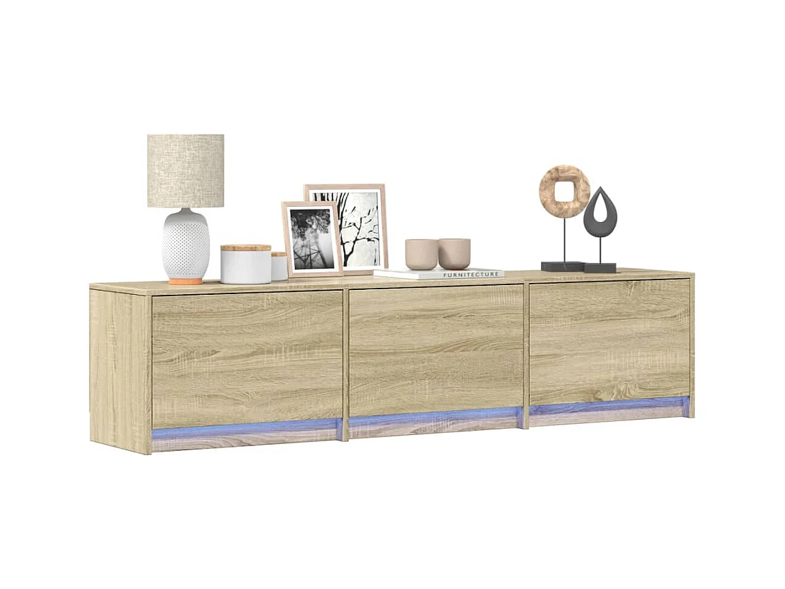 Meuble TV avec LED chêne sonoma 165x34x40 cm bois d'ingénierie