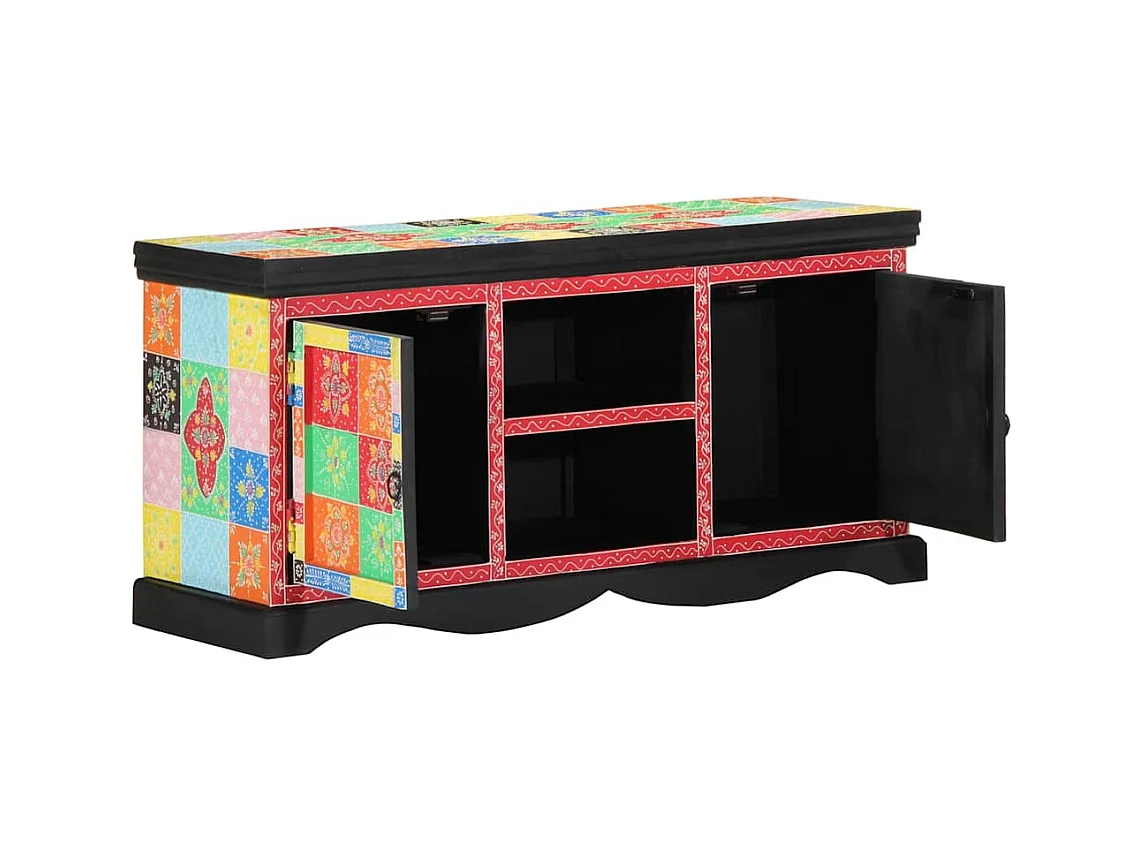 Meuble TV Multicolore 100 x 35 x 50 cm Bois de manguier massif