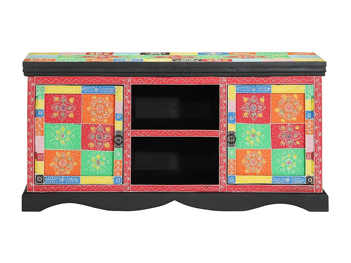 Meuble TV Multicolore 100 x 35 x 50 cm Bois de manguier massif