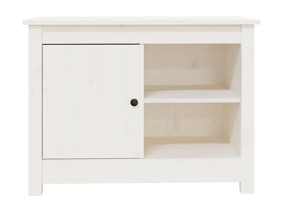 Meuble TV Blanc 70x36,5x52 cm Bois de pin massif