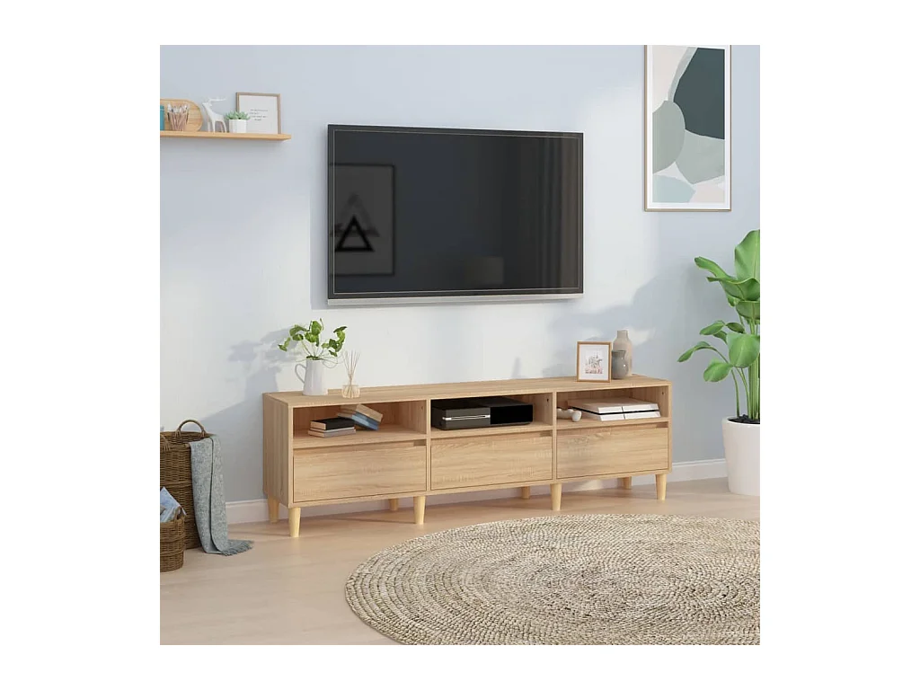 Meuble TV chêne sonoma 150x30x44,5 cm bois d'ingénierie