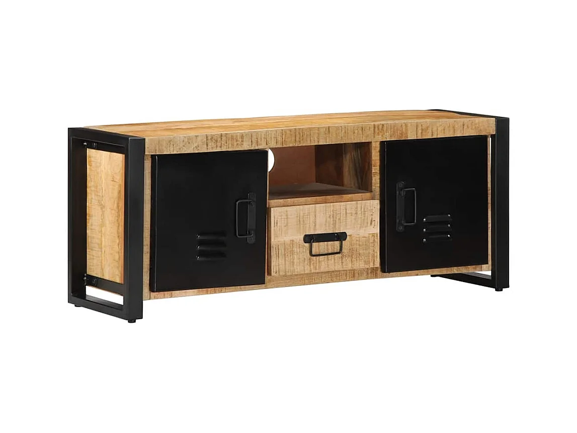 Meuble TV 100x30x40 cm bois massif de manguier brut