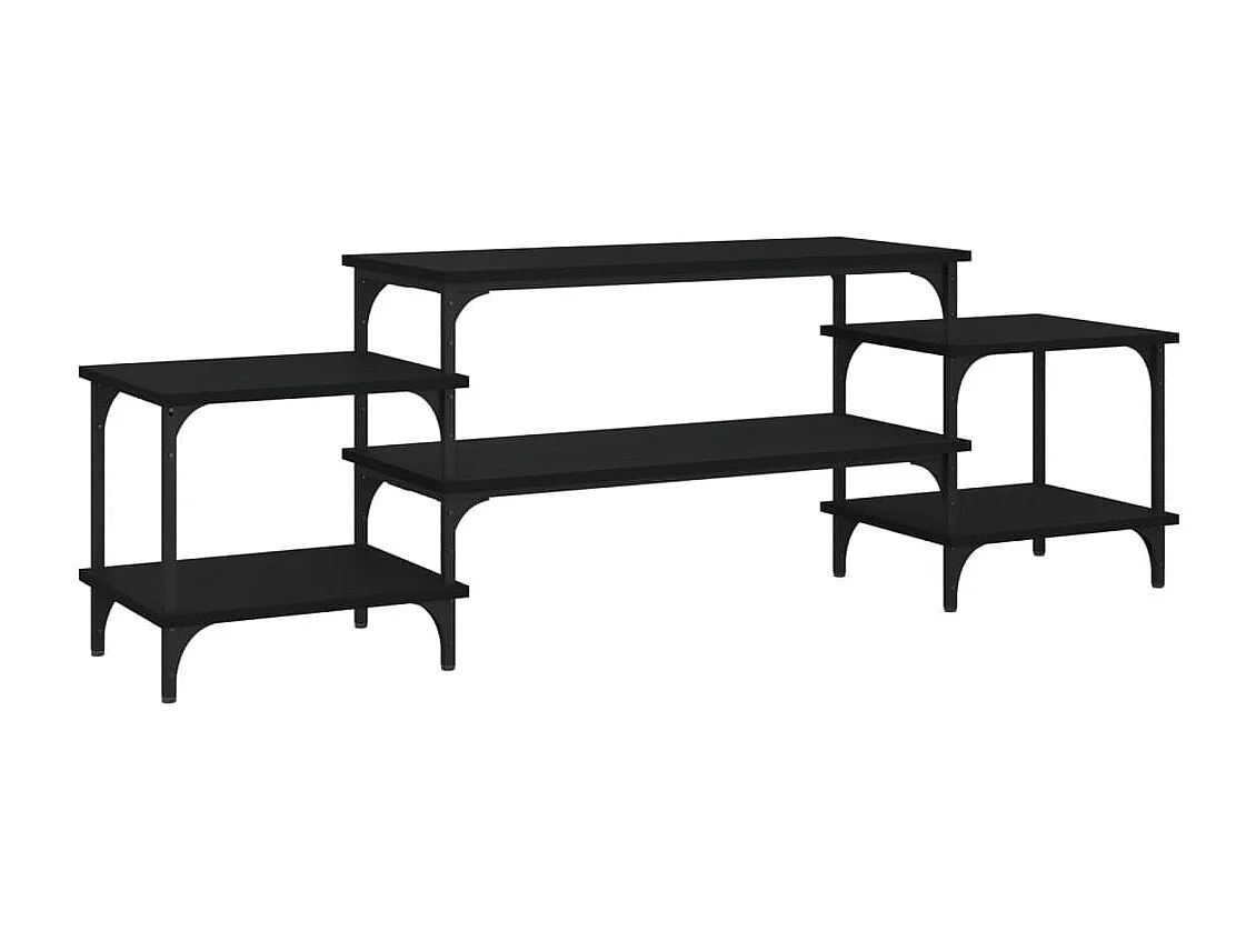 Meuble TV noir 157x35x52 cm bois d'ingénierie
