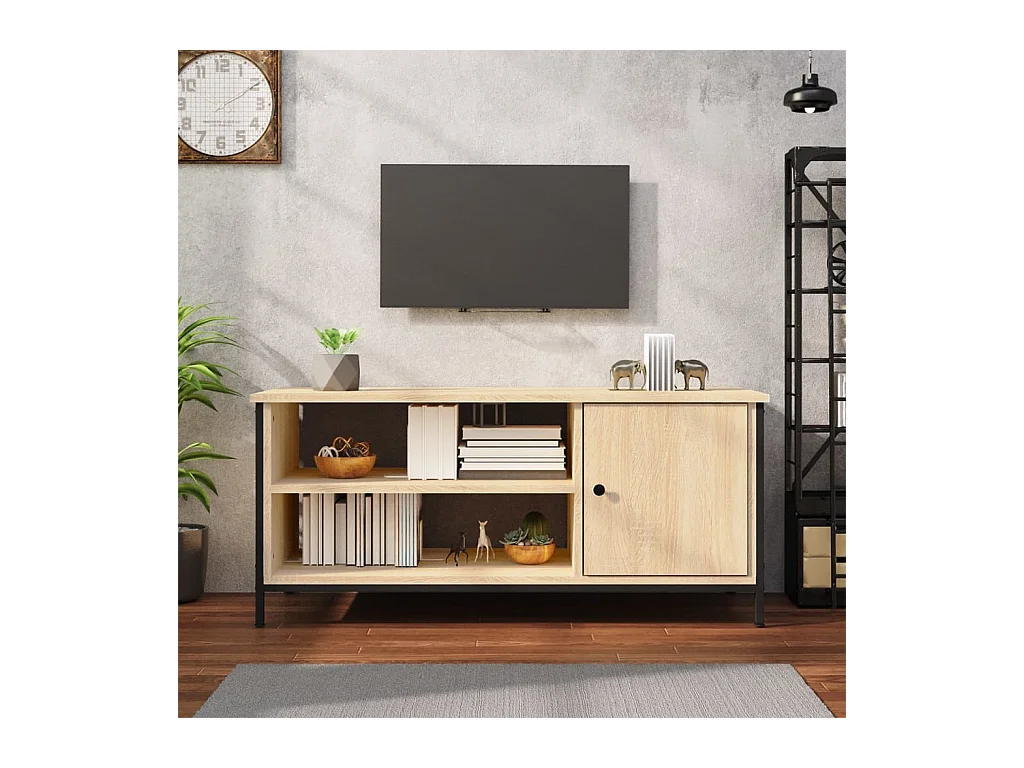 Meuble TV chêne sonoma 100x40x45 cm bois d'ingénierie
