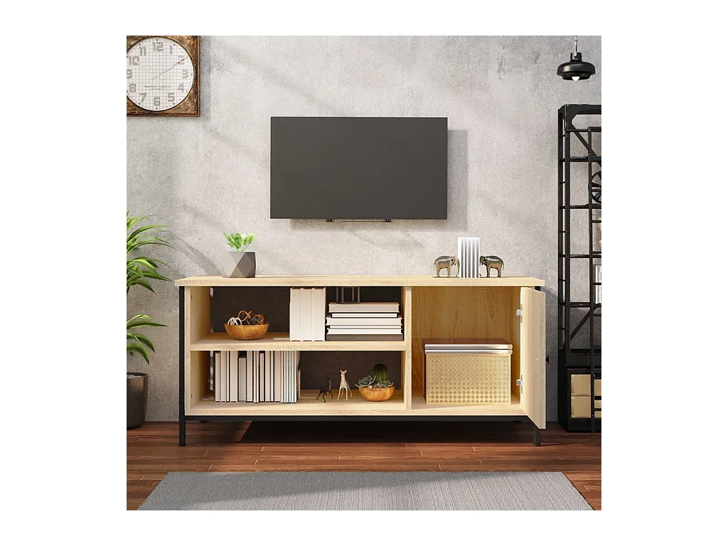 Meuble TV chêne sonoma 100x40x45 cm bois d'ingénierie