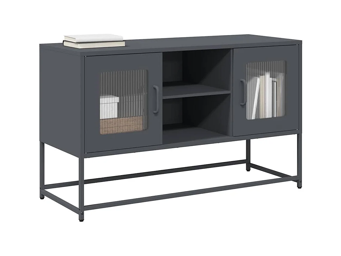 Meuble TV anthracite 100,5x39x60,5 cm acier