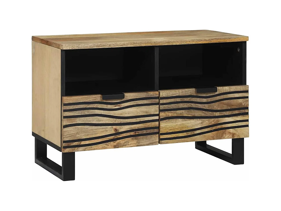 Cabinet TV Marron 70 x 33 x 46 cm bois de manguier massif