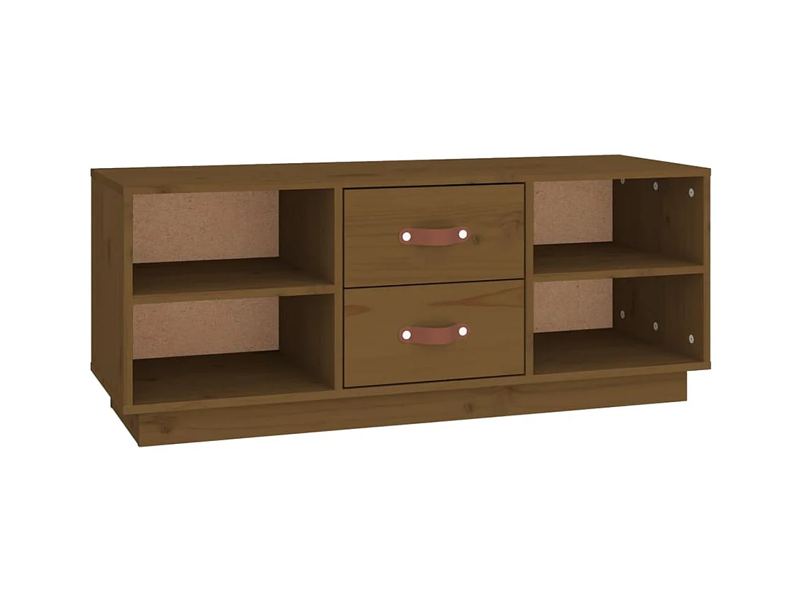 Mobile TV color miele 100x34x40 cm in legno massello di pino