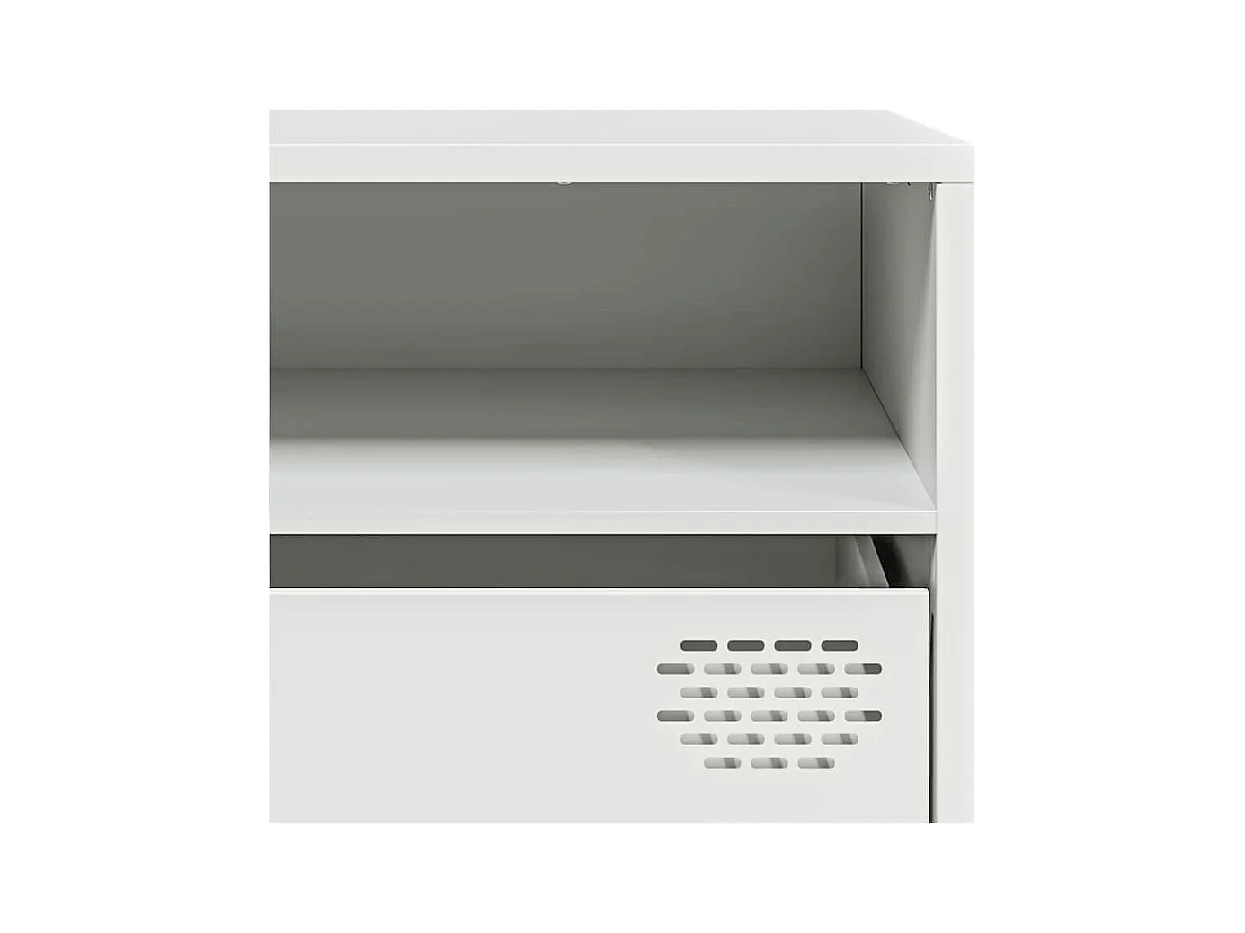 Mobile porta TV bianco 202x39x43,5 cm in acciaio laminato a freddo