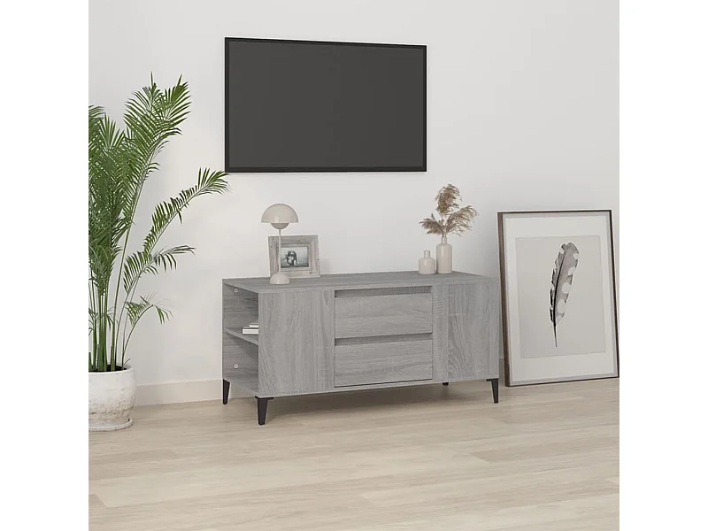 Mueble de TV Sonoma gris 102x44,5x50 cm Madera de ingeniería