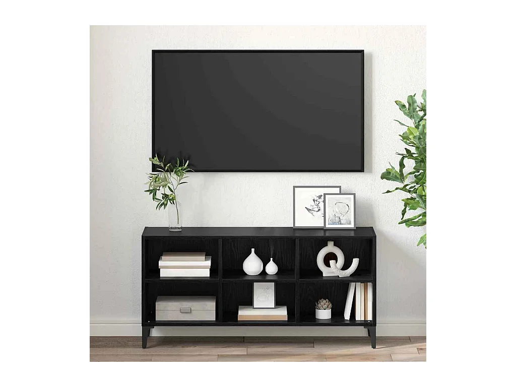 Meuble TV Noir 69.5 x 30 x 50 cm Bois d'ingénierie
