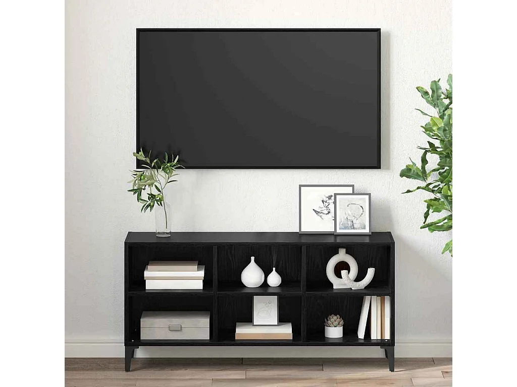 Meuble TV Noir 69.5 x 30 x 50 cm Bois d'ingénierie