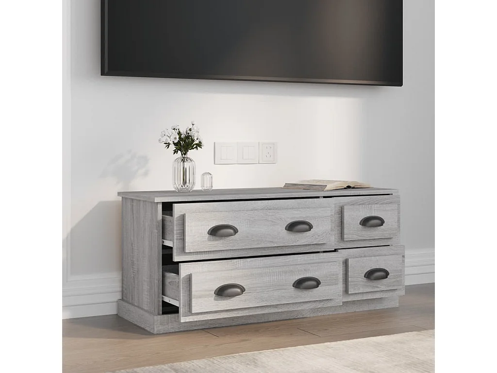 Mobile TV grigio Sonoma 100x35,5x45 cm in legno ingegnerizzato