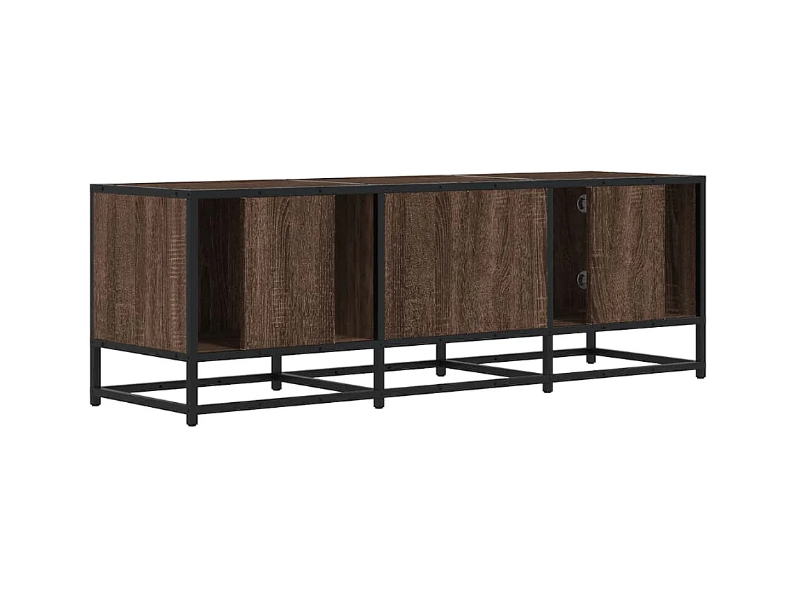 Meuble TV chêne marron 120x35x41 cm bois d'ingénierie et métal