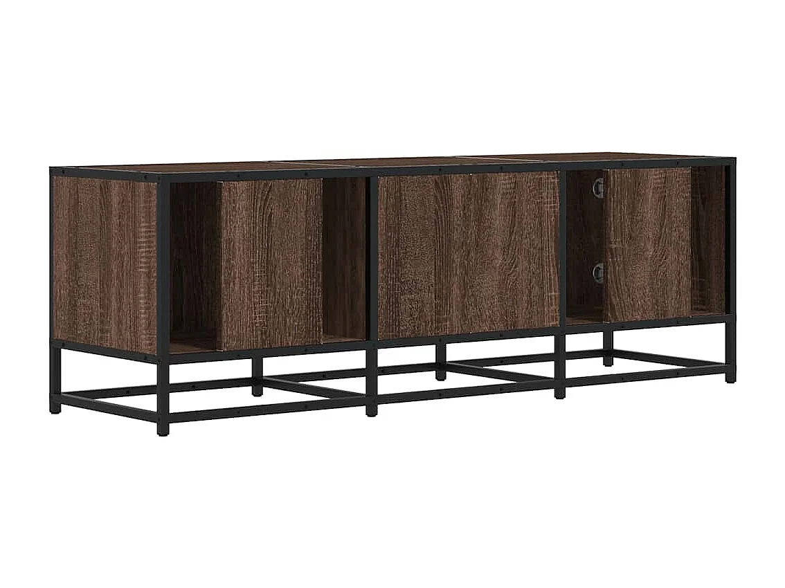 TV-Schrank aus brauner Eiche 120 x 35 x 41 cm, Holzwerkstoff und Metall