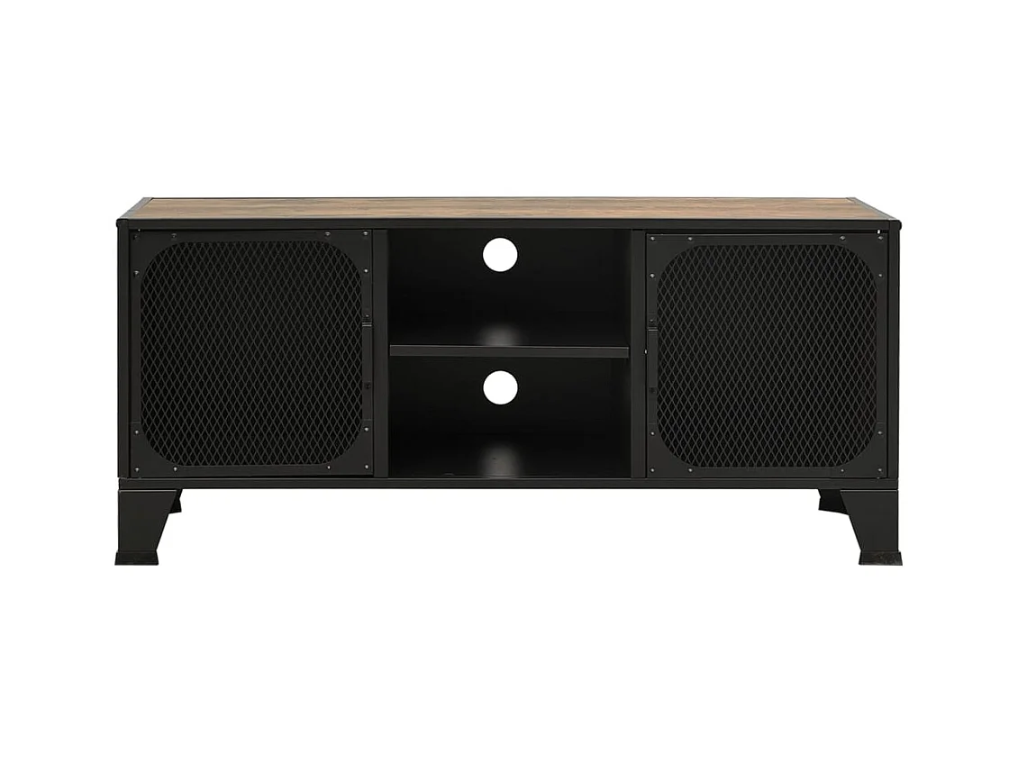 Rustikaler brauner TV-Schrank 105 x 36 x 47 cm Metall und MDF