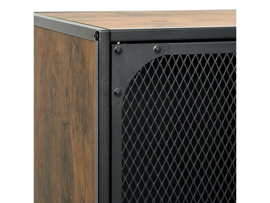 Mueble de TV Rústico Marrón 105x36x47 cm Metal y MDF