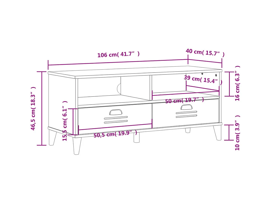 Meuble TV VIKEN noir bois d'ingénierie