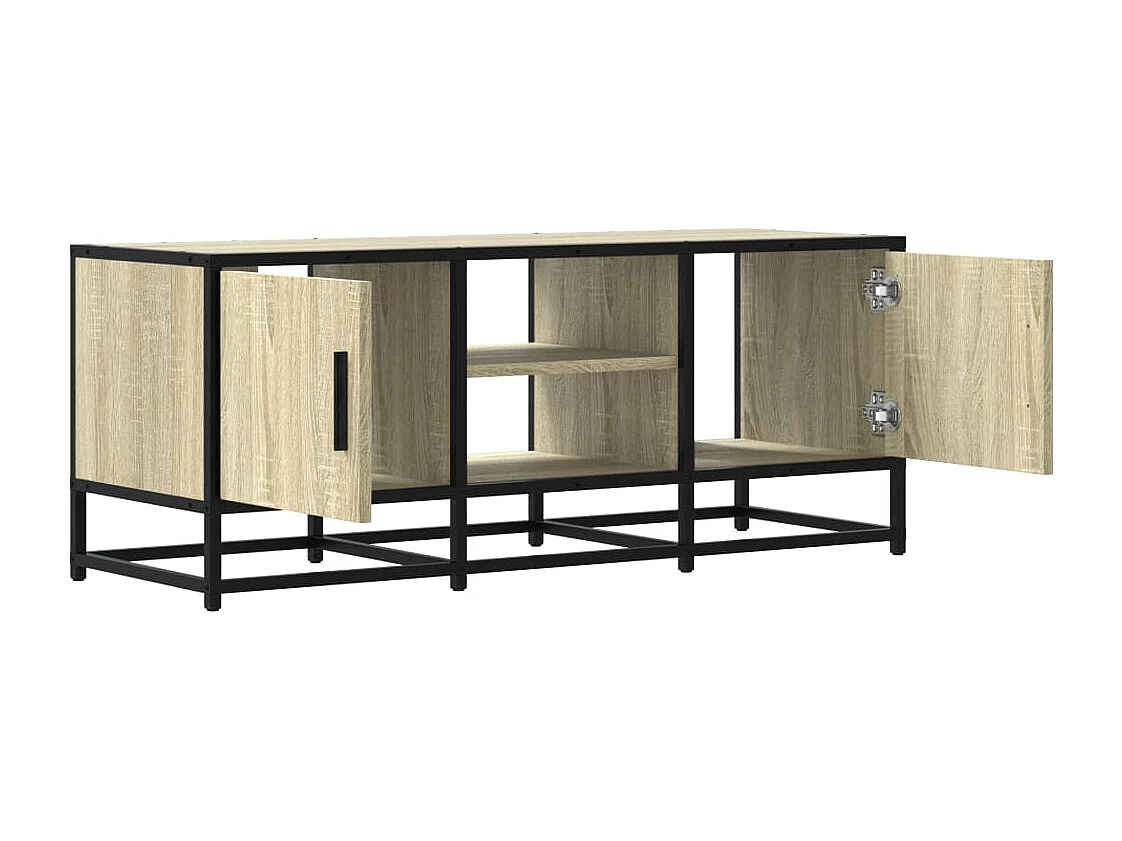 Meuble TV chêne sonoma 100x35x41 cm bois d'ingénierie et métal