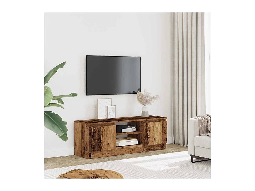 Meuble TV vieux bois 102x30x36 cm bois d'ingénierie
