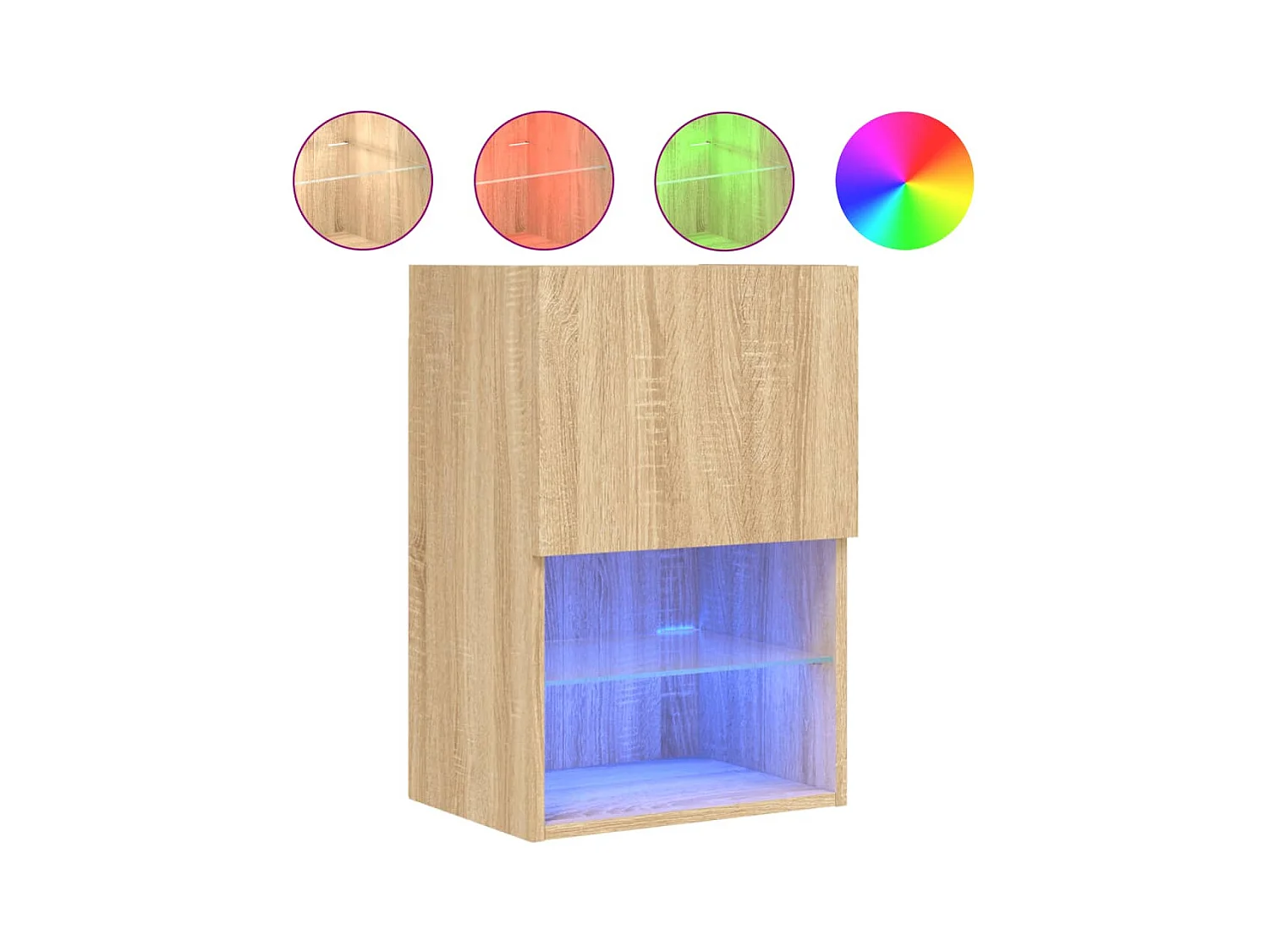 Mobile TV con luci LED Rovere Sonoma 40,5x30x60 cm