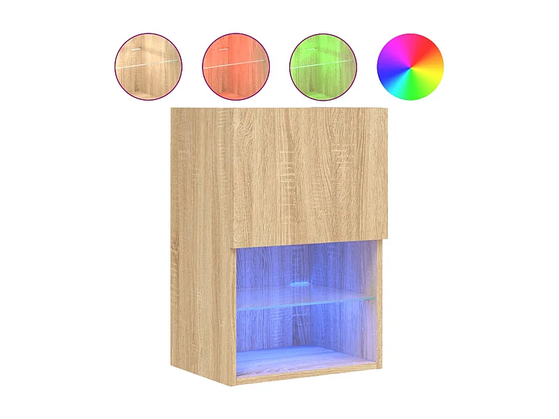 Meuble TV avec lumières LED chêne sonoma 40,5x30x60 cm