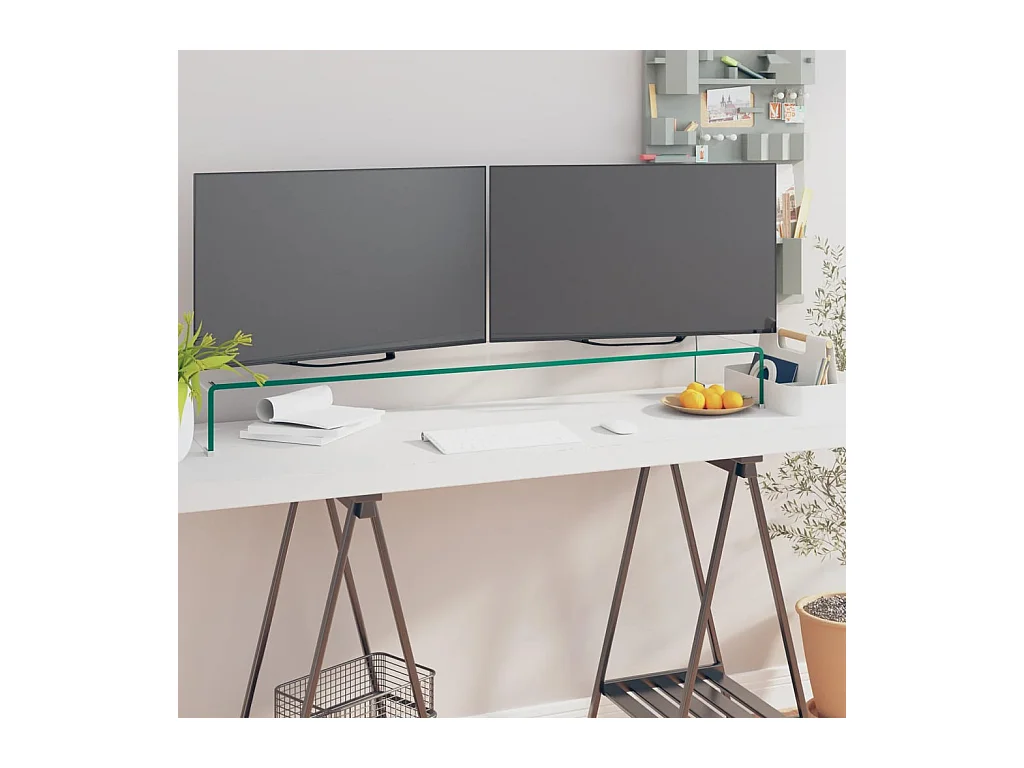 Mueble TV/monitor 110x30x13 cm cristal transparente