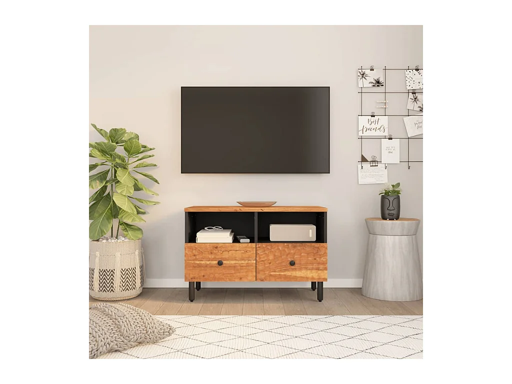 Meuble TV 70x33x46 cm Bois d'acacia massif
