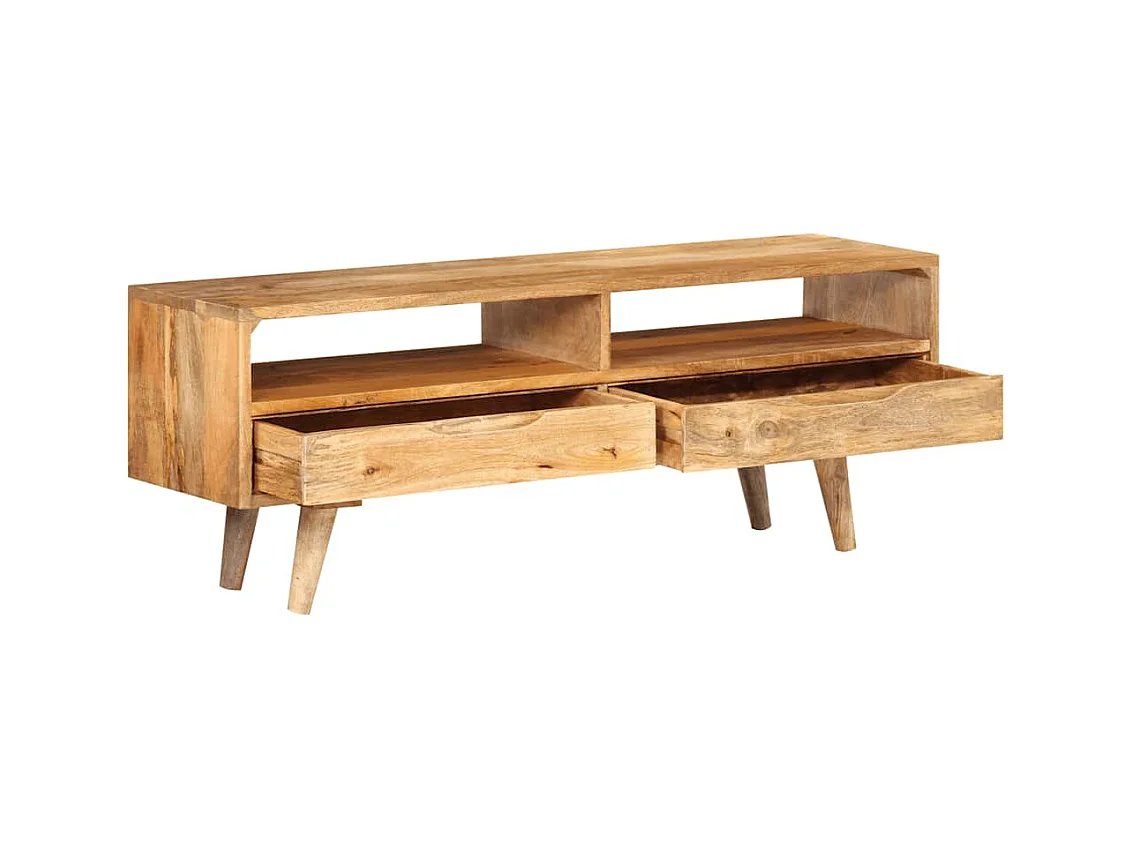 Meuble TV 110x30x41 cm bois massif de manguier