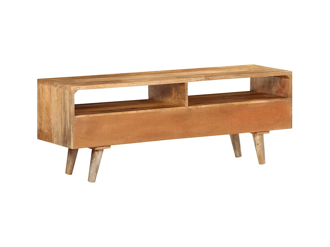 Meuble TV 110x30x41 cm bois massif de manguier