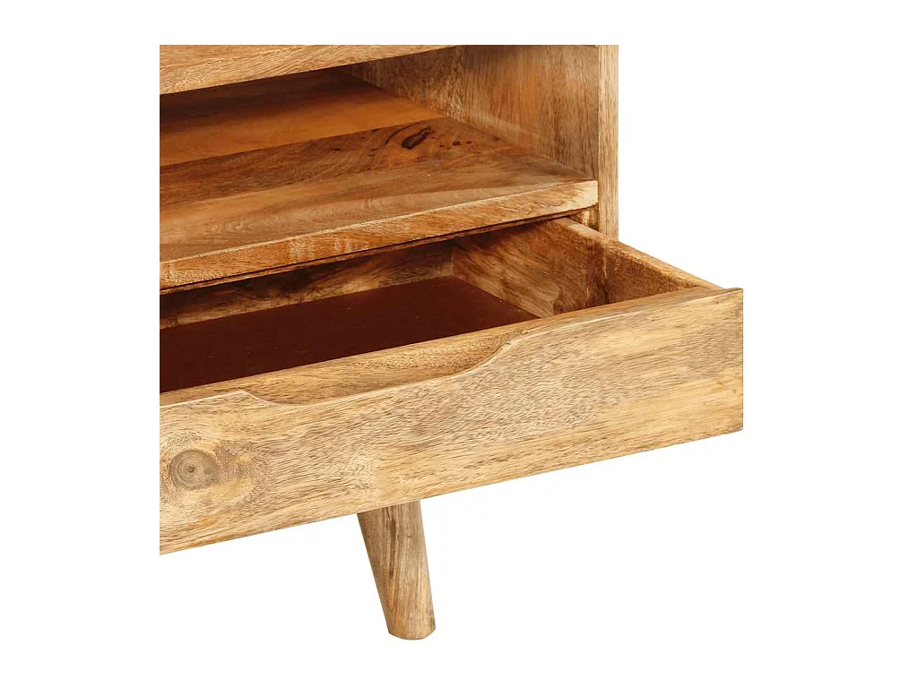 Meuble TV 110x30x41 cm bois massif de manguier