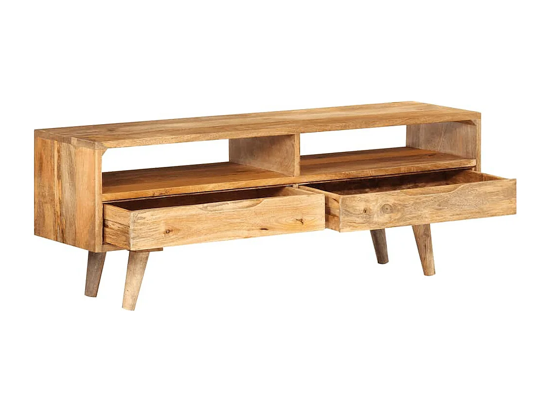 Meuble TV 110x30x41 cm bois massif de manguier