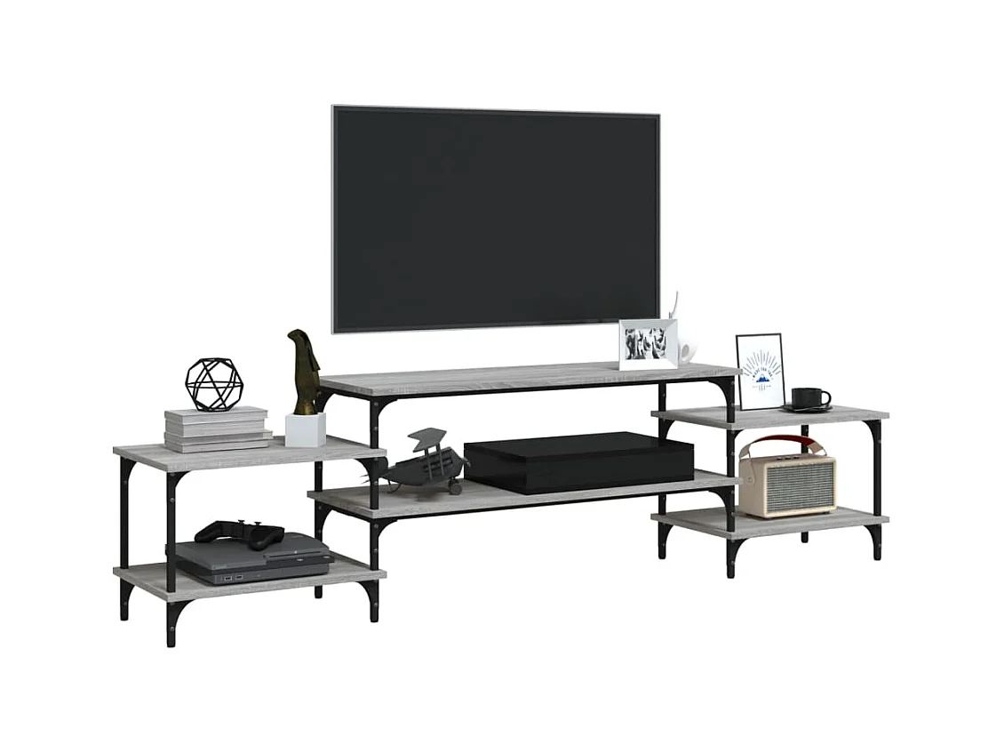 Mobile TV Sonoma Grey 197x35x52 cm in legno ingegnerizzato