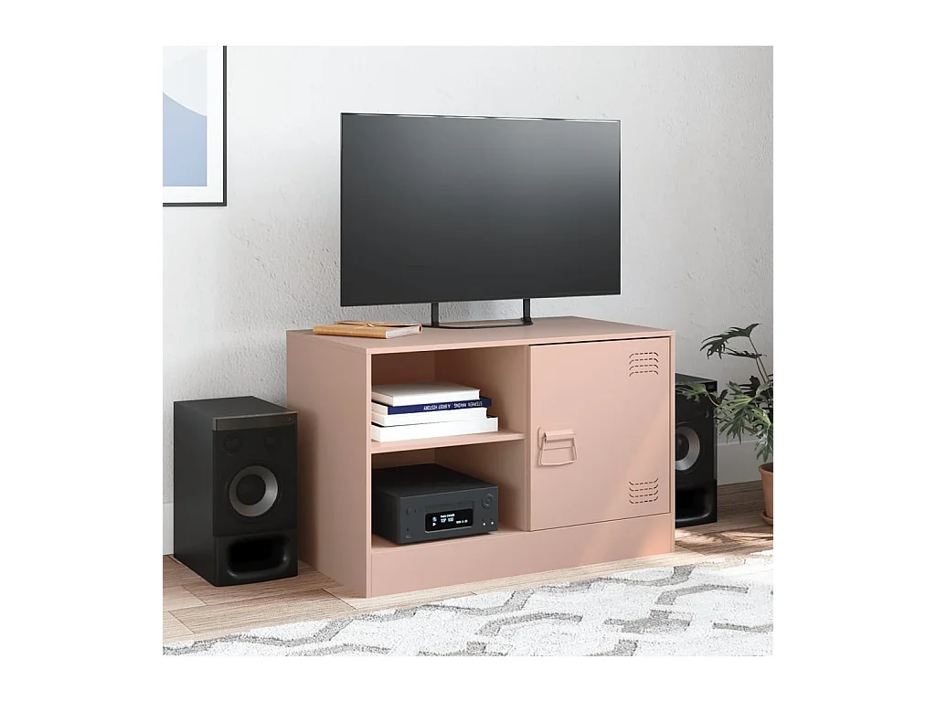 Roze tv-meubel 67x39x44 cm staal