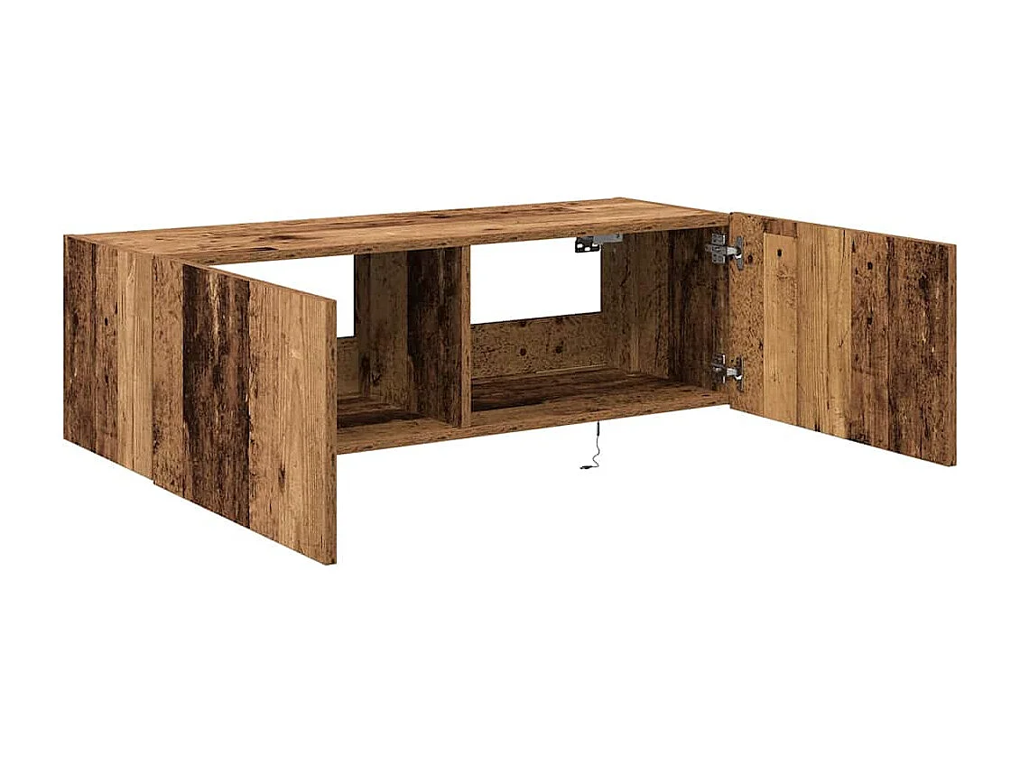 Mobile porta TV con illuminazione a LED Legno antico 100x35x31 cm