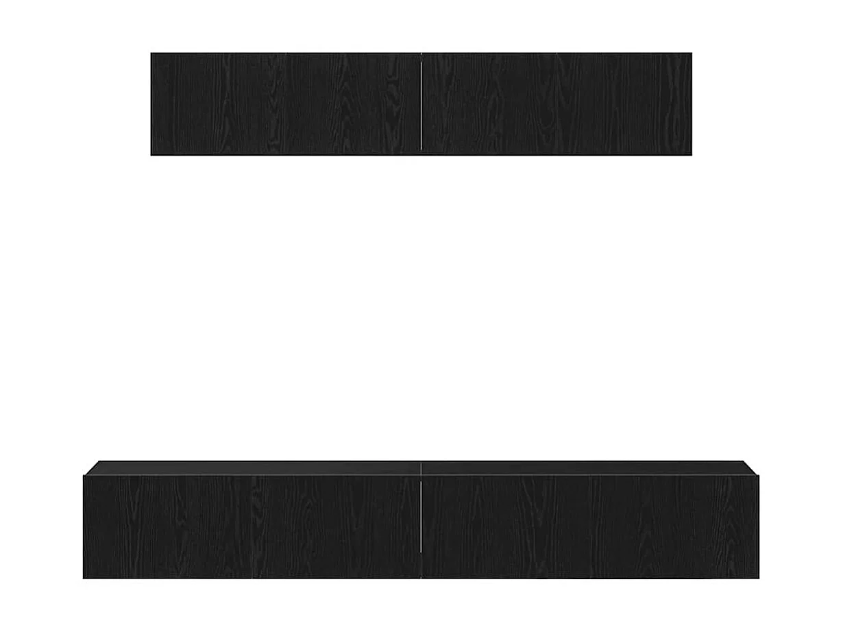 Ensemble de meubles TV 4 pièces en bois noir