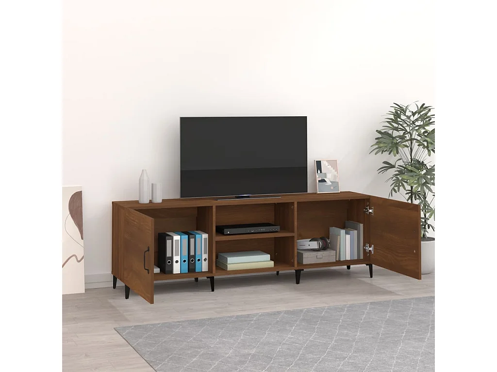 Mueble de TV de roble marrón 150x30x50 cm madera de ingeniería