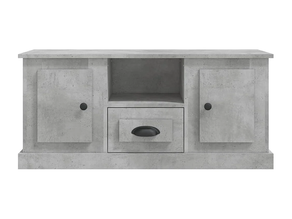 Meuble TV gris béton 100x35,5x45 cm bois d'ingénierie