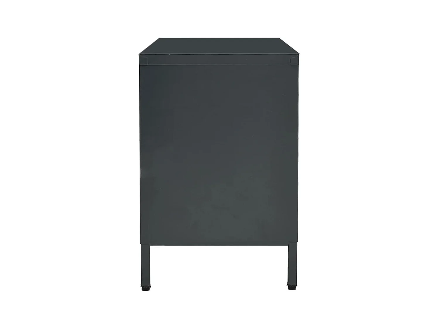 Meuble TV Anthracite 105x35x52 cm Acier et verre