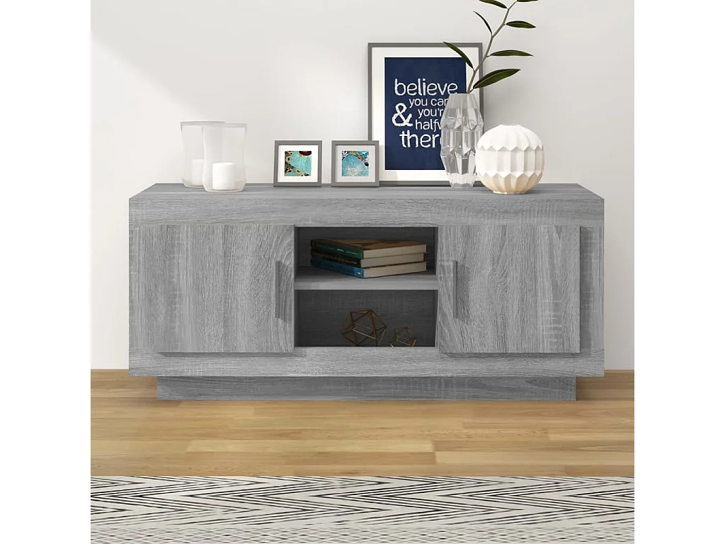 Sonoma TV-Schrank grau 102x35x45 cm Holzwerkstoff