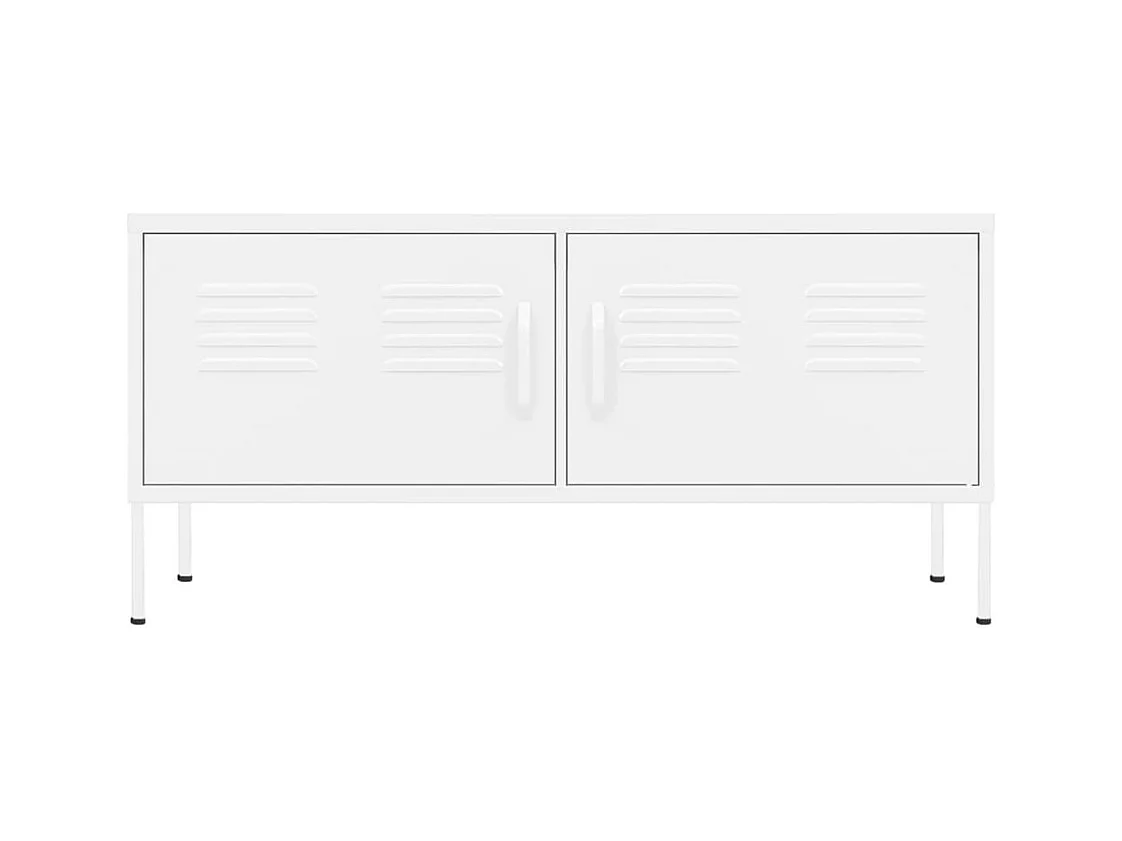 Weißer TV-Schrank 105x35x50 cm Stahl