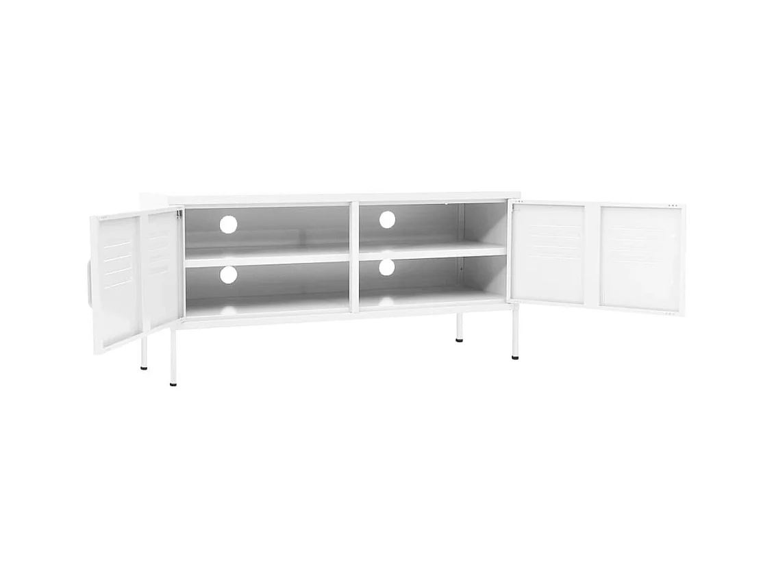 Weißer TV-Schrank 105x35x50 cm Stahl