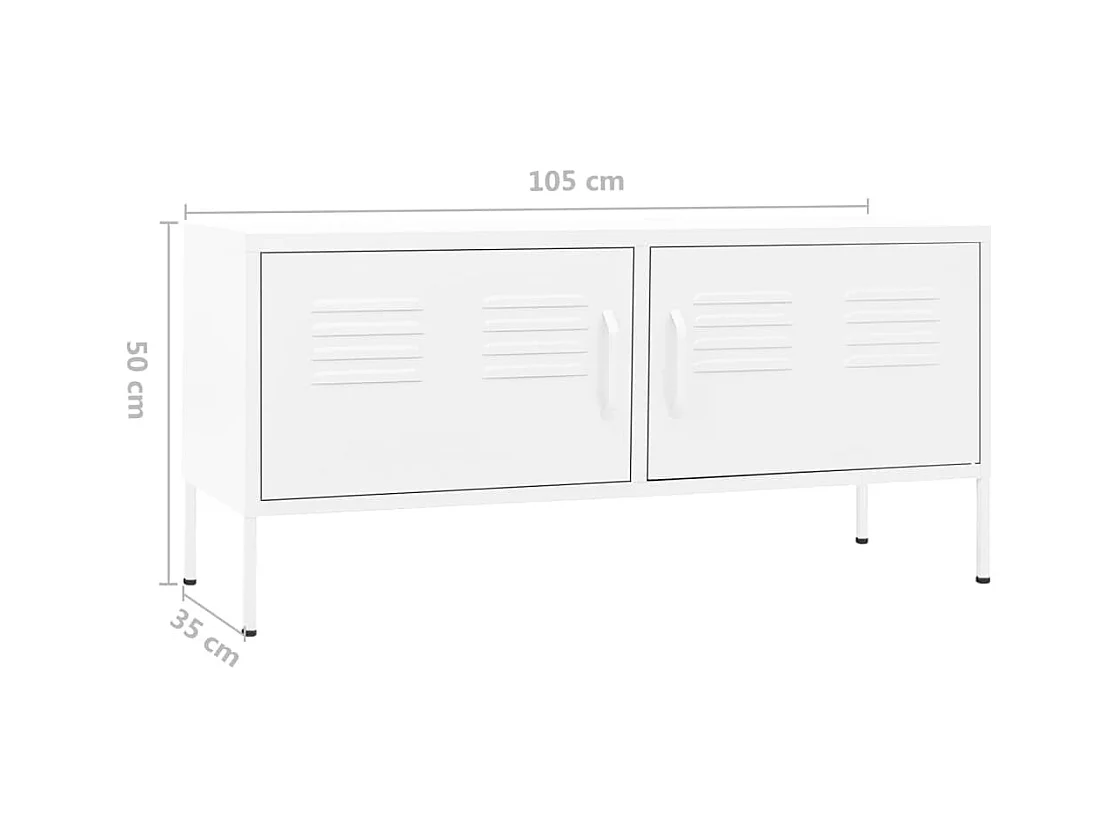Weißer TV-Schrank 105x35x50 cm Stahl